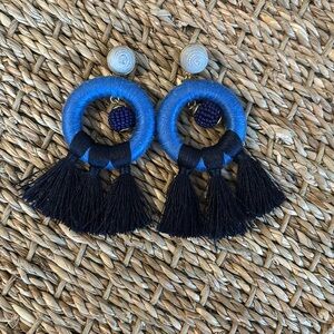 Tuckernuck Blue Fringe Earrings